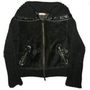 Max & and Co Leather Jacket Turtleneck Sweater